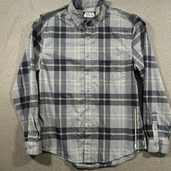 RSVLTS Other - RSVLTS x STAR WARS Shirt Men L SLIM Green Lightsaber Flannel Button Up